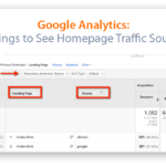 Google Analytics Traffic Sources to Homepage